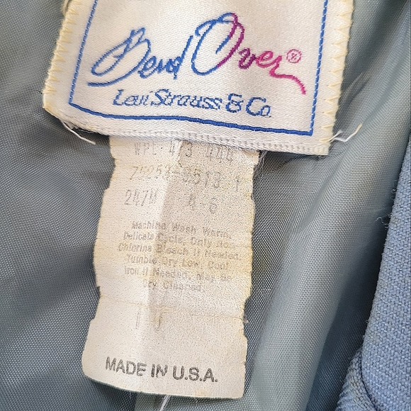 Vintage Levi's Bend Over Suit Light Blue 70s 80s Blazer High Rise Pants 8 10 - Picture 8 of 9